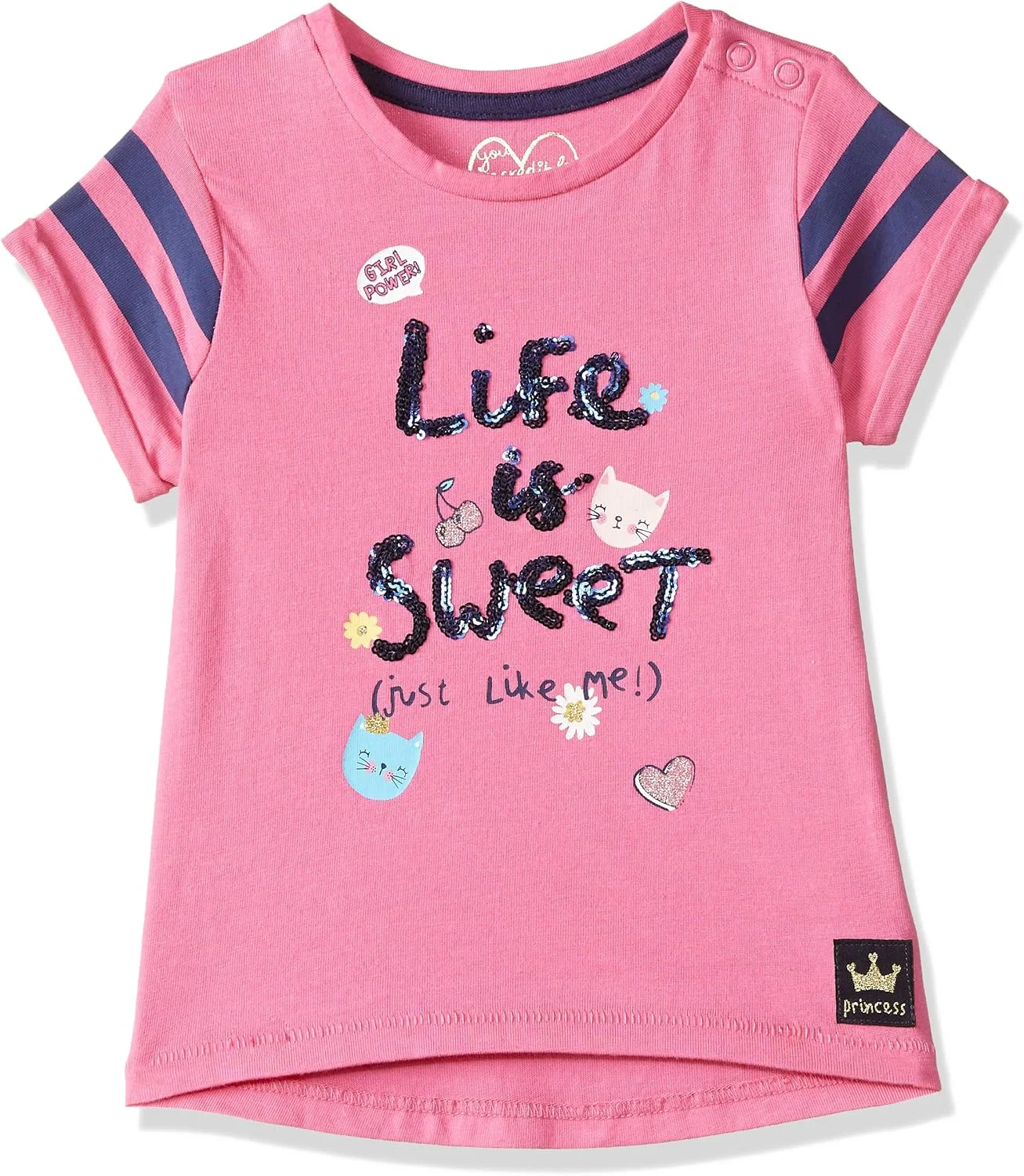 تی شرت آستین کوتاه دخترانه طرح حیوانات مادرکر (QB559-1_صورتی_3-6 ماه)