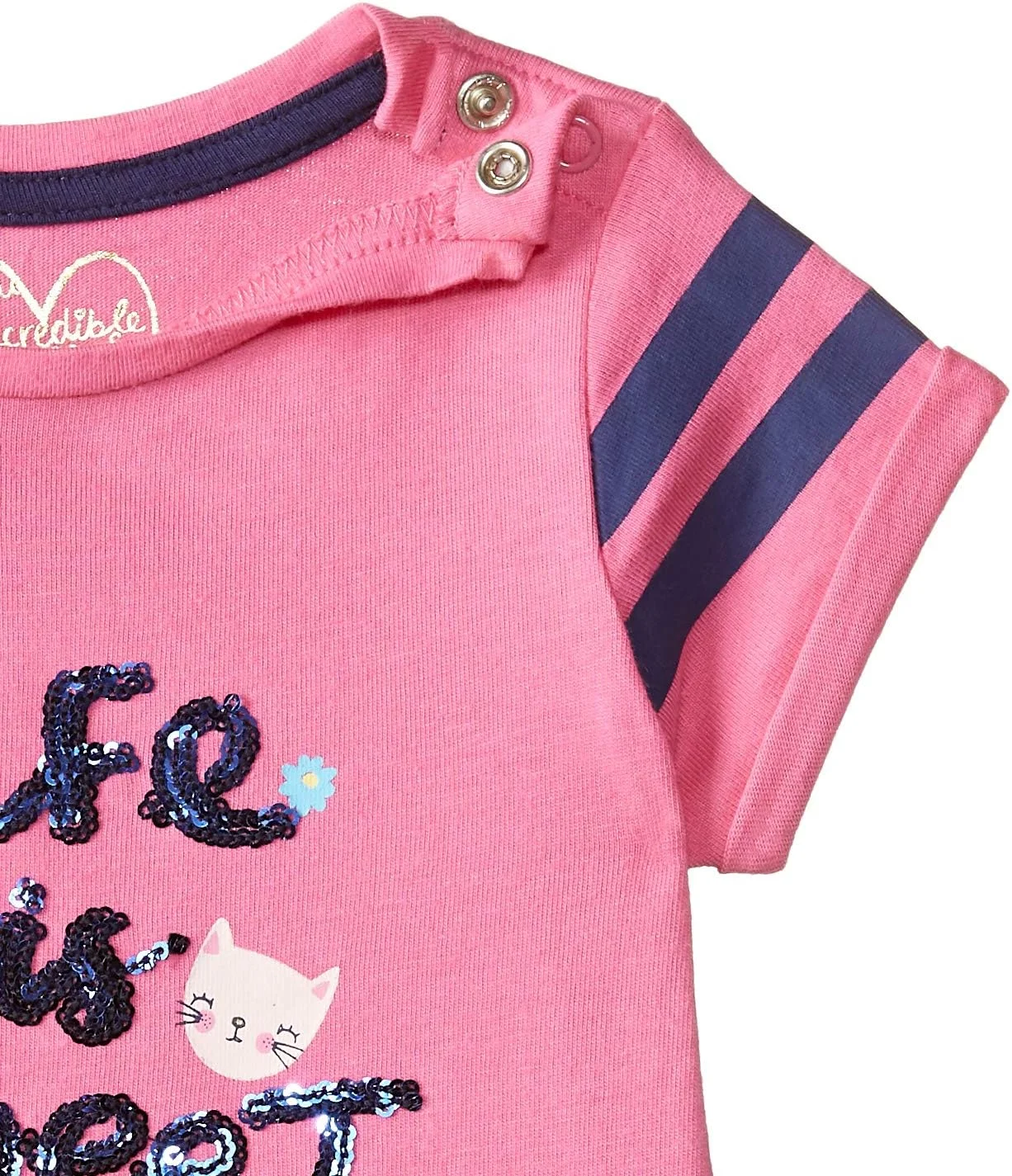 تی شرت آستین کوتاه دخترانه طرح حیوانات مادرکر (QB559-1_صورتی_3-6 ماه)