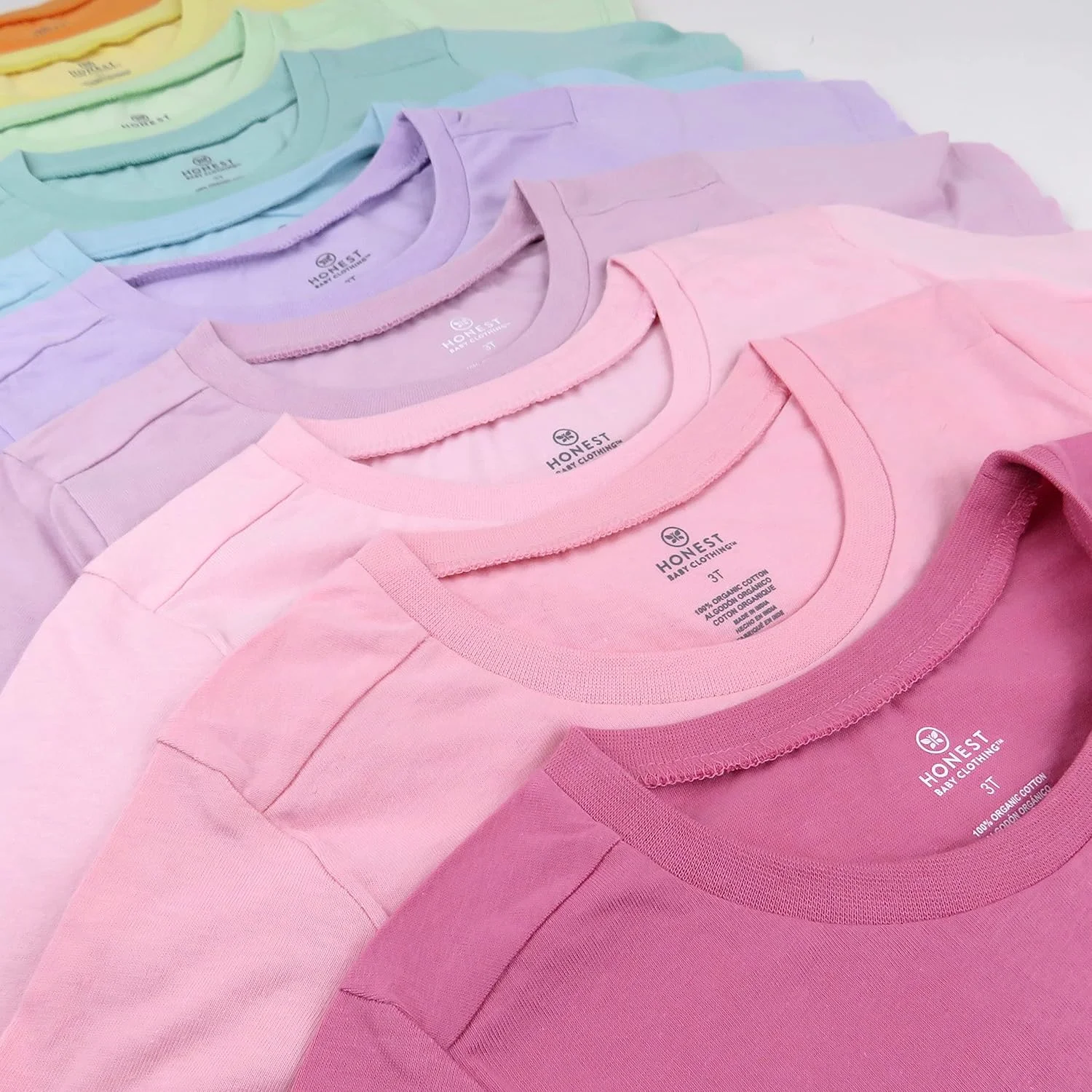 تی‌شرت آستین بلند 5 عددی کودکانه HonestBaby، 100% پنبه ارگانیک، مناسب برای کودکان نوپا، پسران و دختران کوچک