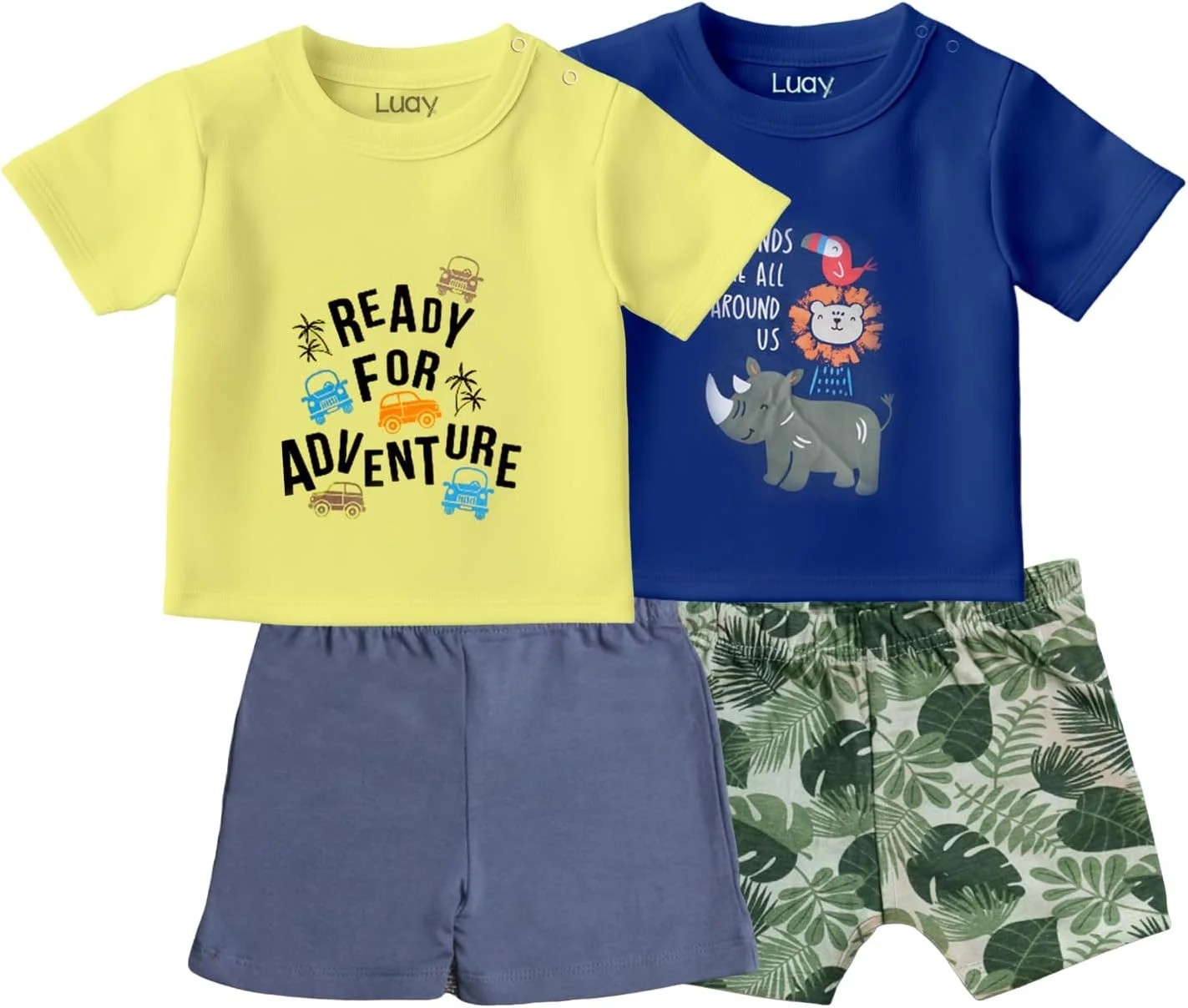 ست لباس بچه گانه پسرانه و دخترانه لوای، 100% پنبه، آستین کوتاه