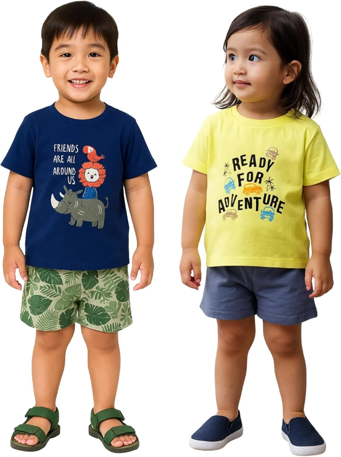 ست لباس بچه گانه پسرانه و دخترانه لوای، 100% پنبه، آستین کوتاه