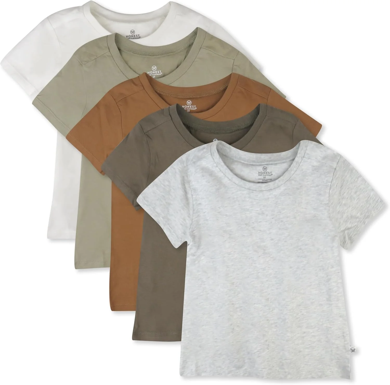 تی‌شرت آستین کوتاه چندتایی HonestBaby، ۱۰۰٪ پنبه ارگانیک، نوزاد، کودک نوپا، پسران و دختران خردسال، یونیسکس