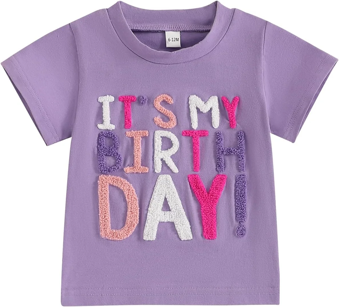 تی‌شرت تولد دخترانه با گلدوزی، لباس تابستانی برای کودکان ۱، ۲، ۳، ۴، ۵ ساله
