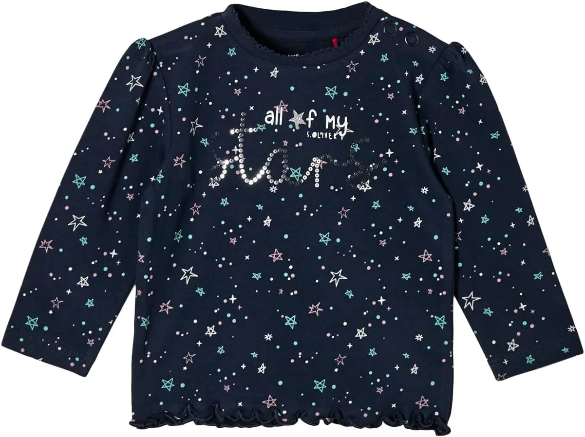 تی شرت دخترانه s.Oliver مدل 405.10.111.12.130.2107370، رنگ 59a4، سایز 3-6 ماه