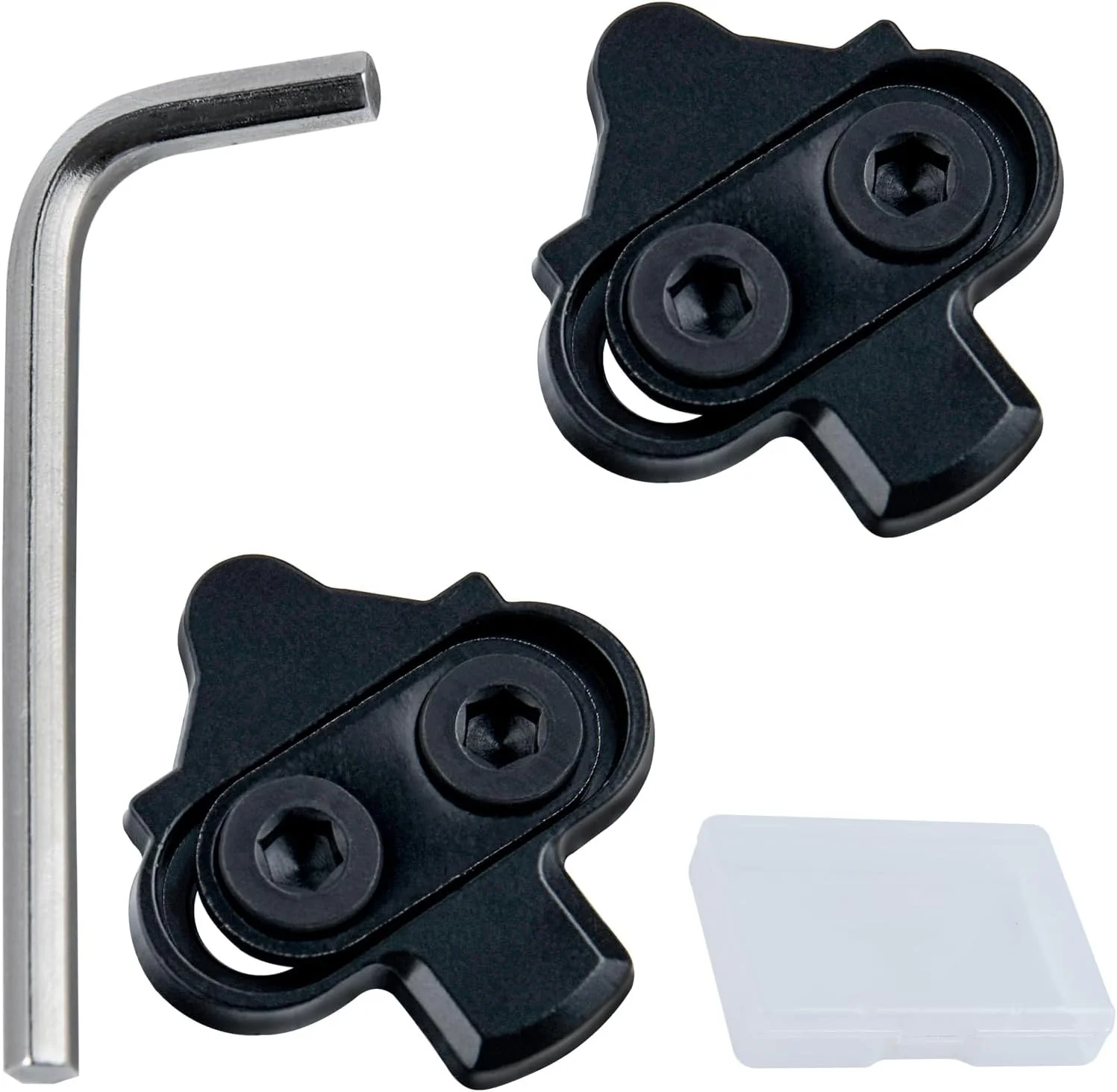 کفشک پدال دوچرخه SPD سازگار با پدال های Shimano SPD و Look X-Track برای اسپینینگ، دوچرخه سواری داخل سالن و کوهستان به همراه جعبه سازمان دهنده و آچار آلن دسته L