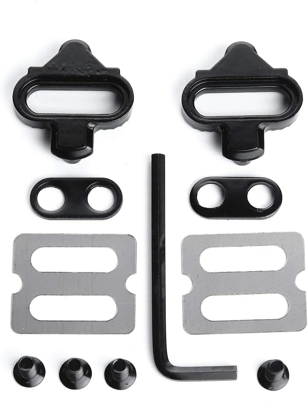 قفل رکاب دوچرخه کوهستان، جفت پدال دوچرخه مشکی سازگار با SPD به همراه صفحات فلزی برای کفش های دوچرخه سواری داخل سالن و جاده