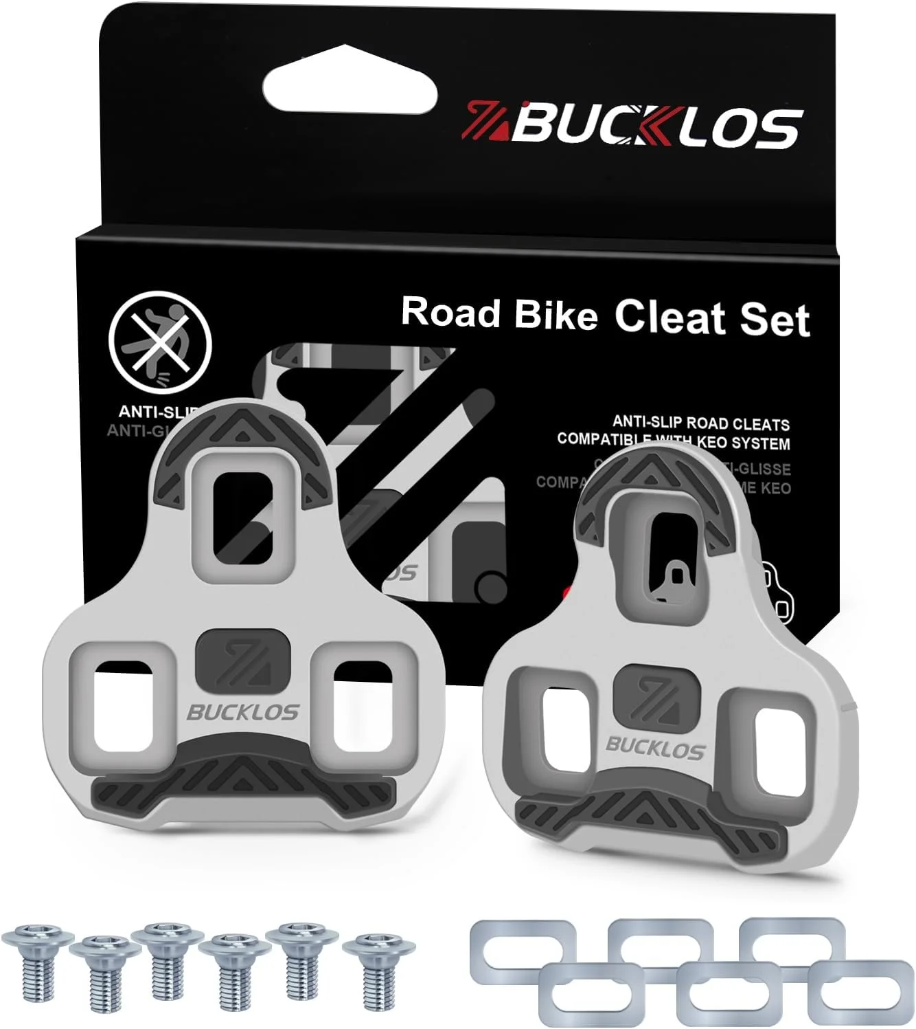 کفشک های دوچرخه BUCKLOS KEO Grip جایگزین، سازگار با پدال های جاده ای Look KEO - سطح ضد لغزش برای دوچرخه سواری چرخشی در داخل خانه و کفش های دوچرخه سواری جاده ای در فضای باز