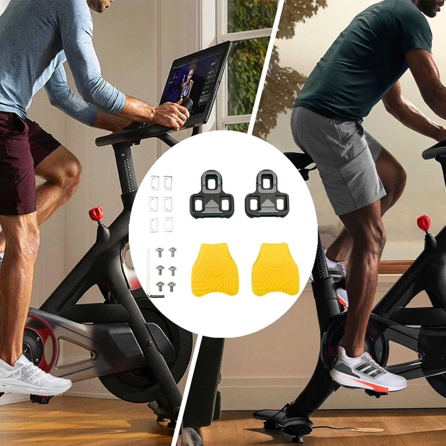 کفشک رکاب دوچرخه - کفشک رکاب دوچرخه جاده با نصب 3 سوراخه قابل تنظیم - کفشک های جایگزین دوچرخه برای SL SM-SH11 (شناوری 6 درجه)، دوچرخه سواری داخل سالن و مجموعه کفشک رکاب دوچرخه جاده کاملاً سازگار با پدال های SL