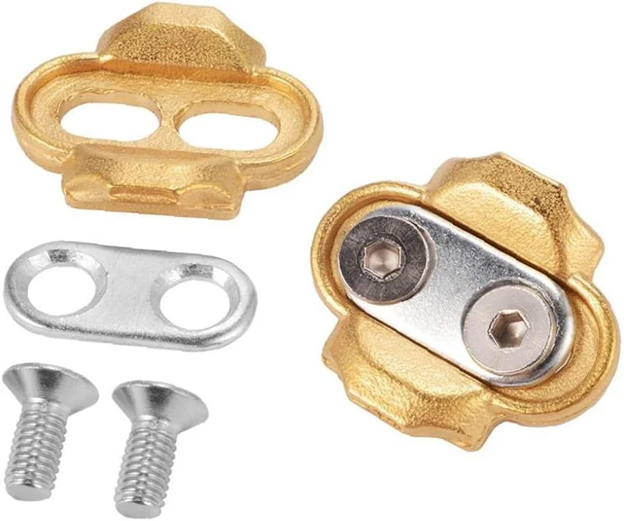 صفحه قفل کننده پدال دوچرخه، مناسب کفش های دوچرخه سواری، رنگ طلایی، مناسب برای دوچرخه های کوهستانی و جاده، لوازم جانبی جهانی و کاربردی