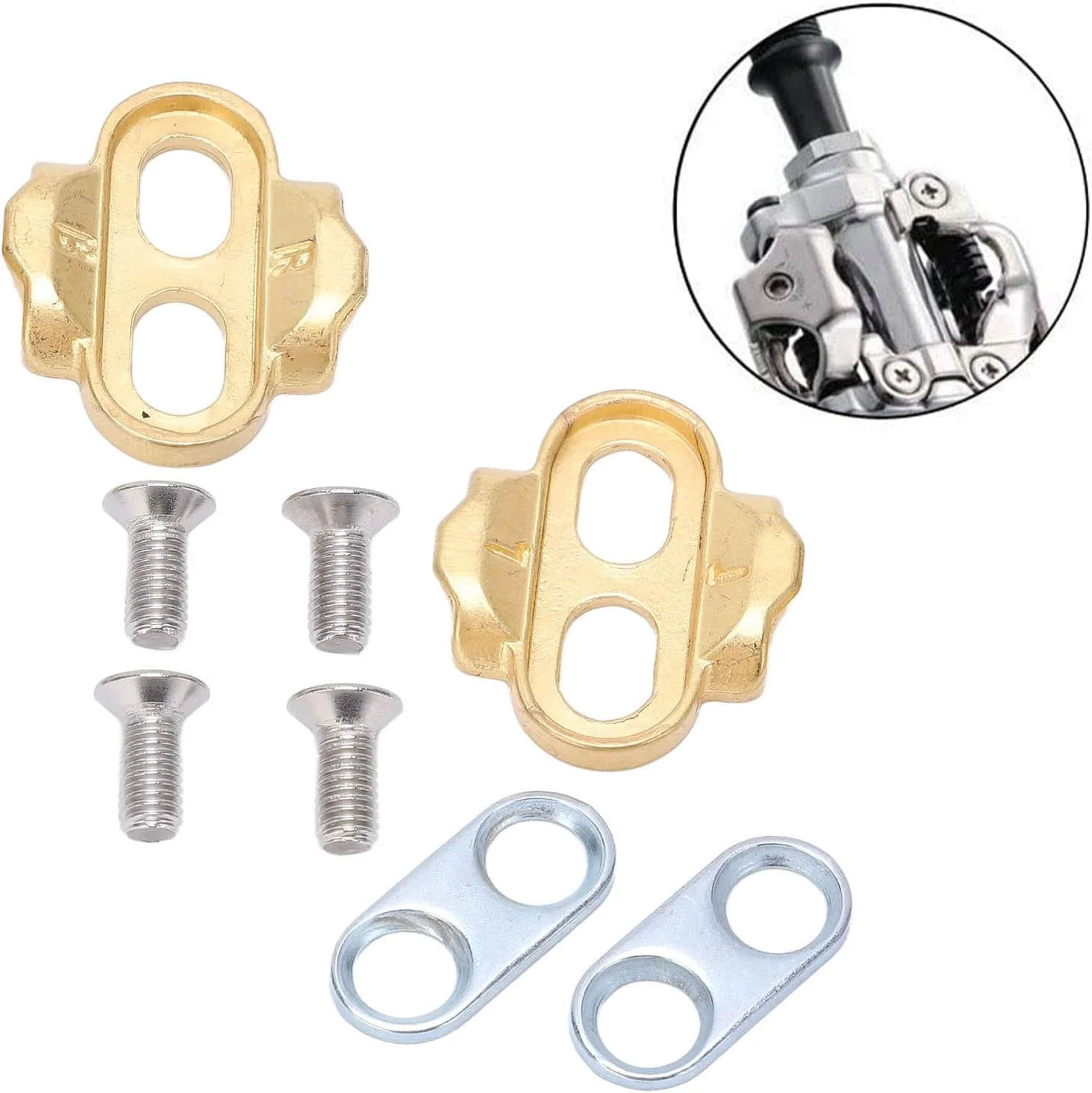 یک جفت گیره پدال دوچرخه، گیره های مسی دوچرخه صفحه قفل لوازم جانبی نگهداری با واشر و پیچ