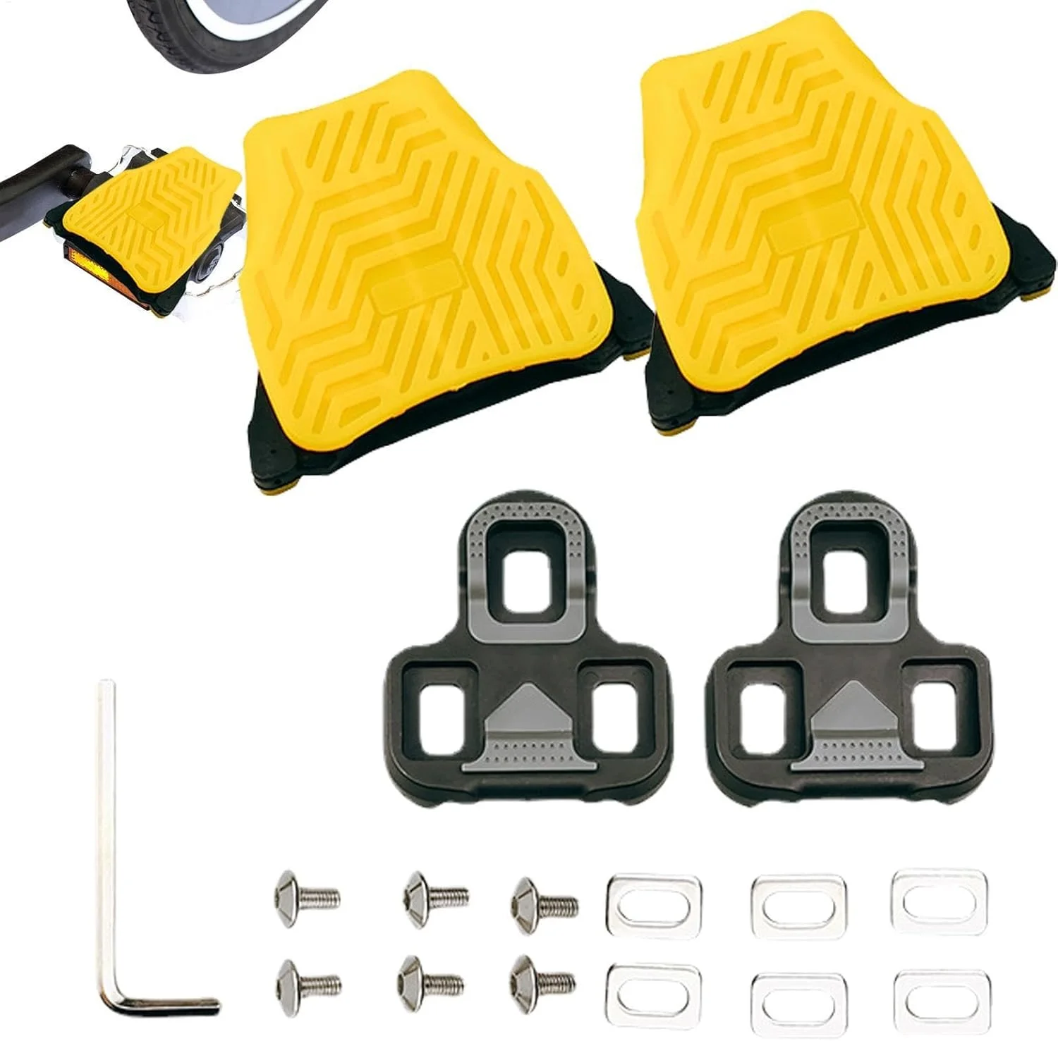 پدال برای دوچرخه های جاده ای، پدال جایگزین ضد لغزش | گیره های دوچرخه قابل استفاده مجدد، محافظ چند منظوره قفل کفش دوچرخه سواری برای فعالیت های فضای باز