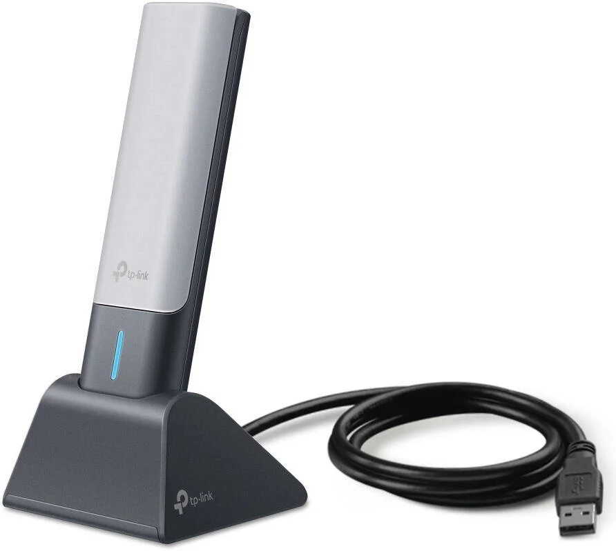 آداپتور USB بی‌سیم TP-Link Archer TX50UH AX1800، دارای 2 آنتن دو بانده با بهره‌وری بالا، سرعت تا 2402 مگابیت بر ثانیه (5 گیگاهرتز) + 574 مگابیت بر ثانیه (2.4 گیگاهرتز)، USB 3.0 پرسرعت، امنیت WPA3، OFDMA و MU-MIMO، مشکی | TX50UH