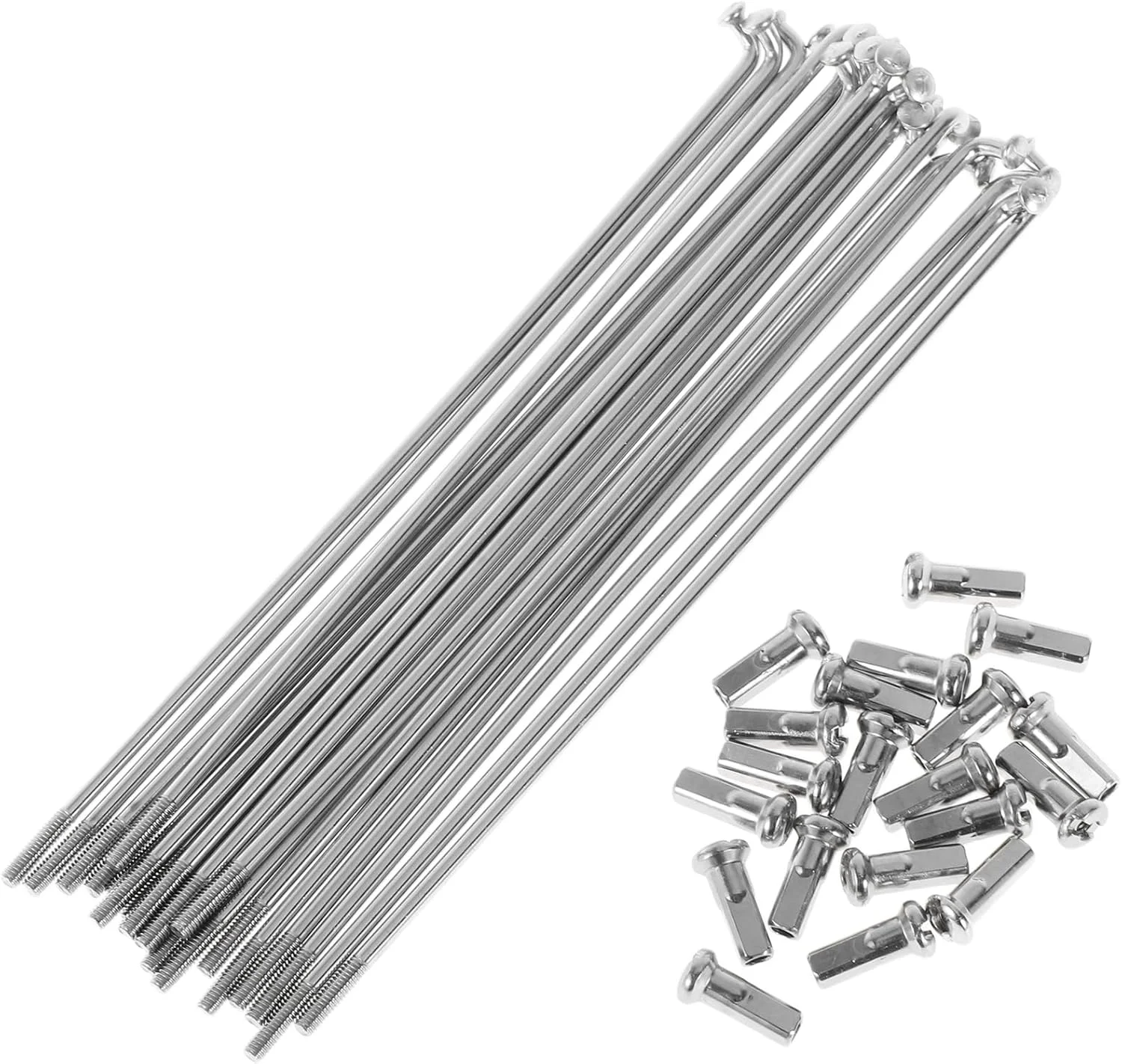 20 عدد پره دوچرخه 13G به طول 127 میلی متر، پره چرخ دوچرخه استیل ضد زنگ 304 رنگ نقره ای