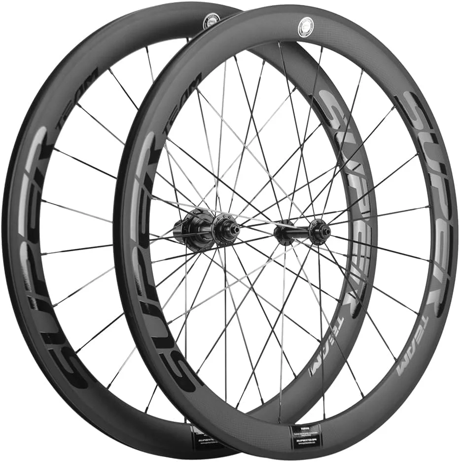 چرخ های دوچرخه جاده فیبر کربنی Superteam 700C مدل Clincher با پهنای 23 میلی متر و ارتفاع 50 میلی متر چرخ های دوچرخه جاده فیبر کربنی Superteam 700C مدل Clincher با پهنای 23 میلی متر و ارتفاع 50 میلی متر