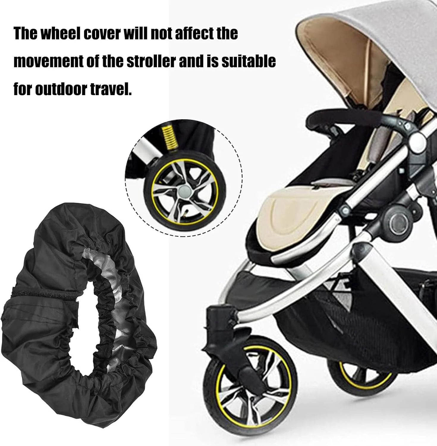 ست ۴ عددی روکش چرخ کالسکه کودک، روکش ضد آب چرخ کالسکه، محافظ لاستیک، ضد گرد و غبار، لوازم جانبی کالسکه، محافظ چرخ کالسکه، مشکی، ۲ سایز ست ۴ عددی روکش چرخ کالسکه کودک، روکش ضد آب چرخ کالسکه، محافظ لاستیک، ضد گرد و غبار، لوازم جانبی کالسکه، محافظ چرخ کالسکه، مشکی، ۲ سایز