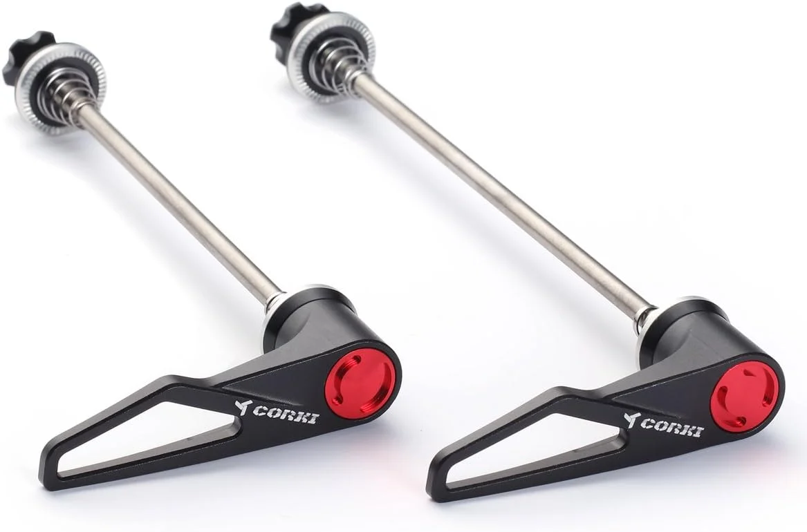 ست سیخ های رهاسازی سریع تیتانیومی ارتقا یافته Corki برای دوچرخه کوهستان مشکی