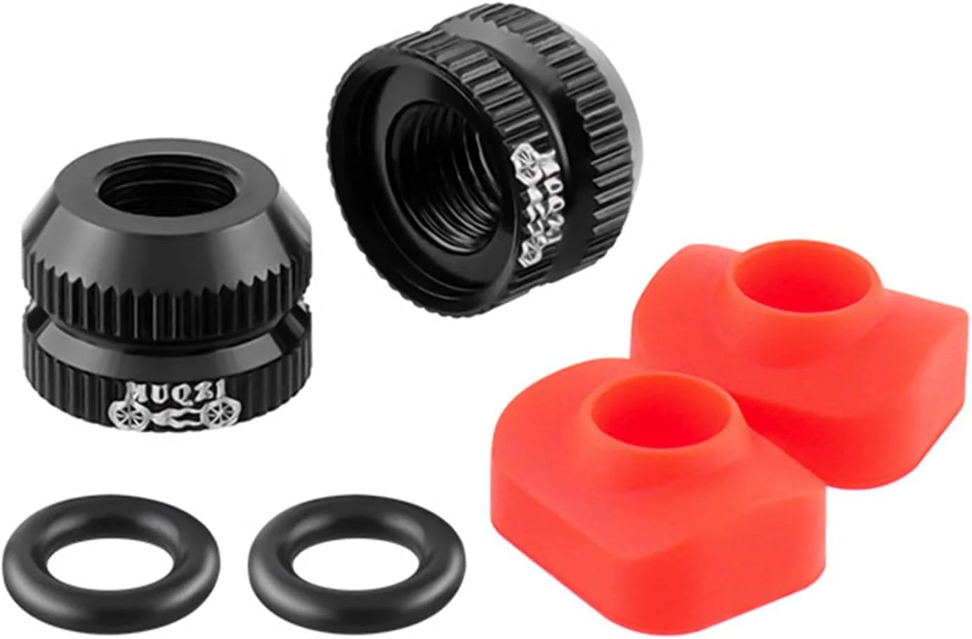 ۲ عدد مهره والف تیوب دوچرخه با حلقه های آب بندی و پد، مهره والف لاستیک وکیوم دوچرخه، محافظ پیچ ثابت واشر