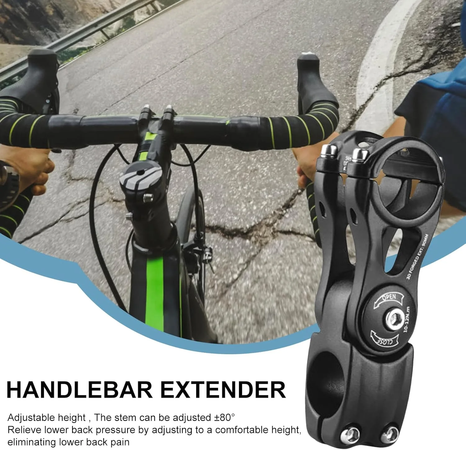 کرپی فرمان دوچرخه 31.8 میلی‌متری، افزایش‌دهنده ارتفاع فرمان، لوازم جانبی دوچرخه‌سواری آلیاژ آلومینیوم سبک وزن برای تمرینات تناسب اندام، مسابقات و سواری گروهی در فضای باز