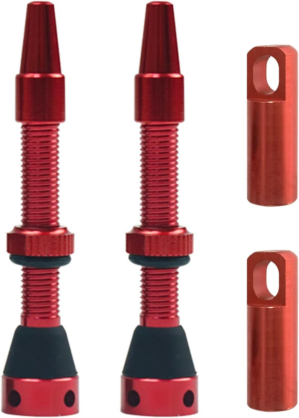 دو عدد استم والو پرستا دوچرخه آلیاژ آلومینیوم، استم های وکیوم سبک وزن CNC آنودایز شده، ضد خوردگی، ضد زنگ، محکم، دارای پوشش جداشدنی، حلقه O، مهره قفل، هسته، باد کردن آسان، درزگیر مناسب برای دوچرخه های کوهستانی