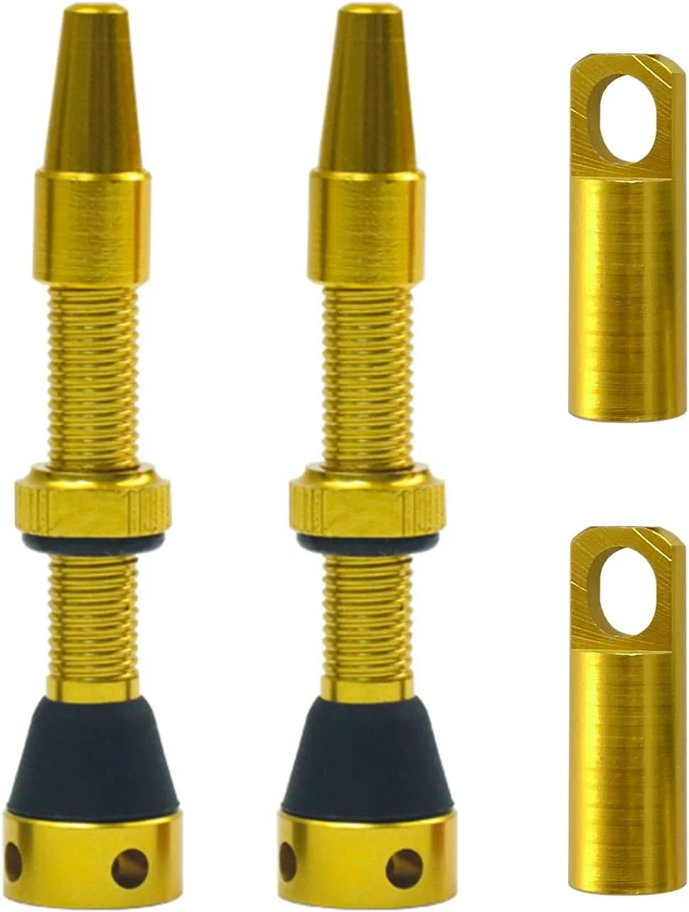 دو عدد استم والف پرستا دوچرخه آلیاژ آلومینیوم، استم های وکیوم دوچرخه سبک وزن CNC آنودایز شده، ضد خوردگی، ضد زنگ، محکم، با درپوش قابل جابجایی، حلقه O، مهره قفل و هسته برای دوچرخه های کوهستانی، جاده و اکثر مدل های چرخ تیوبلس