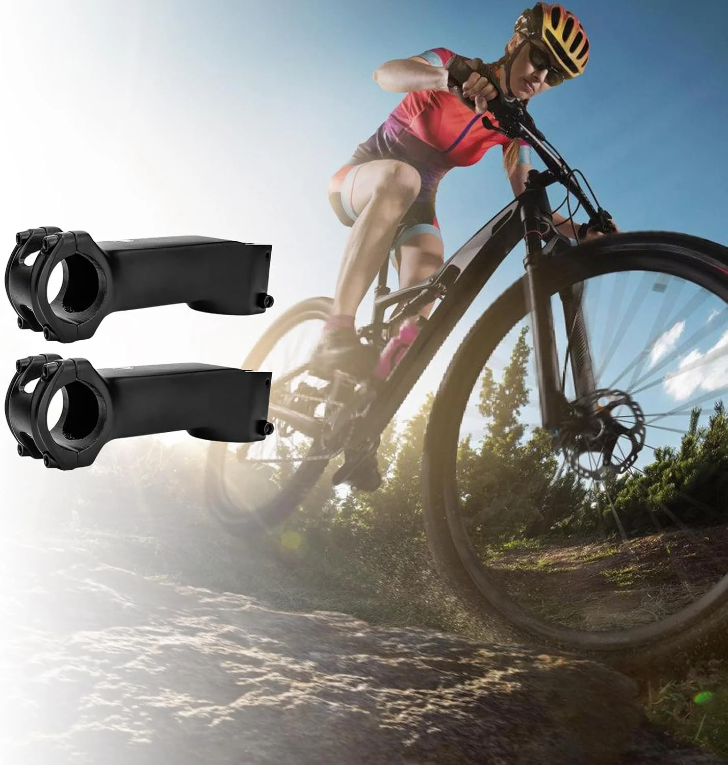 کرپی فرمان دوچرخه ۸۰-۱۳۰ میلی‌متر با سیم‌کشی داخلی، سبک وزن، آلیاژ آلومینیوم، مناسب دوچرخه‌های کورسی، قطعه دوچرخه با مسیریابی کابل داخلی و اسپیسر