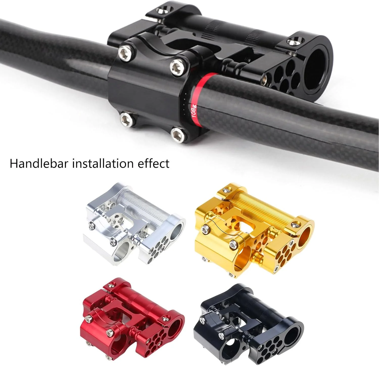 دسته دوشاخ قابل تنظیم دوچرخه آلیاژ آلومینیوم تاشو سوراخ دار 25.4 میلی متر