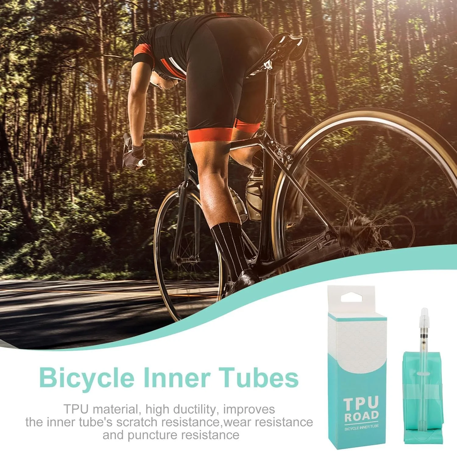 تیوب داخلی TPU - تایر فوق سبک دوچرخه های جاده ای - تیوب های دوچرخه سواری فوق سبک، تیوب داخلی دوچرخه با والف فرانسوی 45/65/80 میلی متری - برای دوچرخه های کوهستانی تیوب داخلی TPU - تایر فوق سبک دوچرخه های جاده ای - تیوب های دوچرخه سواری فوق سبک، تیوب داخلی دوچرخه با والف فرانسوی 45/65/80 میلی متری - برای دوچرخه های کوهستانی