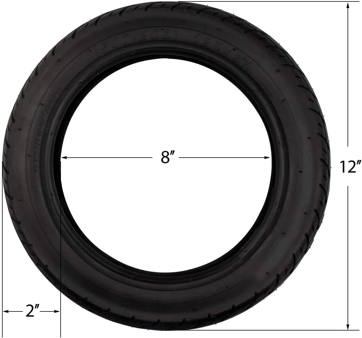 مجموعه تایر و تیوب داخلی سنگین 12.5x2.25 (12-1/2 x2-1/4) با والف زاویه دار برای اسکوترهای برقی Razor Pocket Mod، Currie، Schwinn، GT، IZIP، eZip (دو عدد)