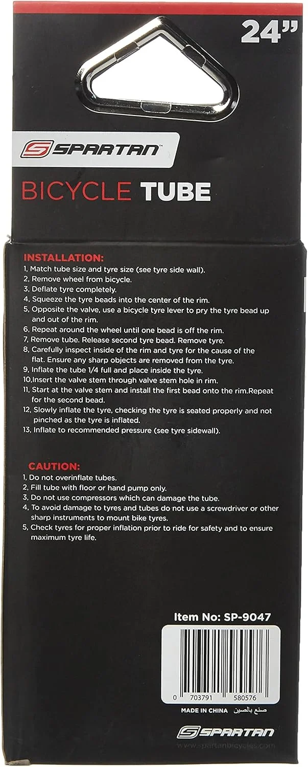 تیوب دوچرخه اسپارتان سایز ۲۴ اینچ، مشکی تیوب دوچرخه اسپارتان سایز ۲۴ اینچ، مشکی