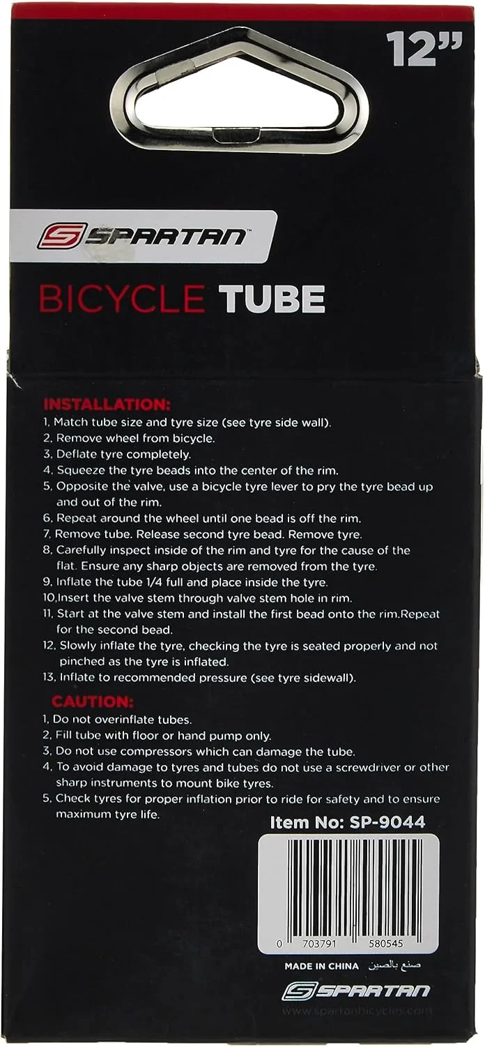 تیوب دوچرخه اسپارتان ۱۲ اینچ، مشکی تیوب دوچرخه اسپارتان ۱۲ اینچ، مشکی