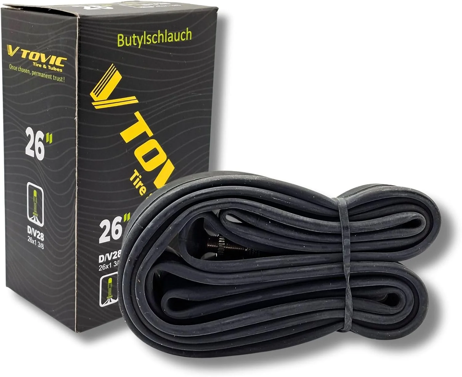 تیوب دوچرخه 26x1 3/8 اینچ - والف DV 28 میلیمتری، تیوب لاستیکی بوتیل سنگین برای دوچرخههای جادهای، کوهستانی، ویلچیر و شهری - جایگزین بادوام و مقاوم در برابر پنچری تیوب دوچرخه 26x1 3/8 اینچ - والف DV 28 میلیمتری، تیوب لاستیکی بوتیل سنگین برای دوچرخههای جادهای، کوهستانی، ویلچیر و شهری - جایگزین بادوام و مقاوم در برابر پنچری