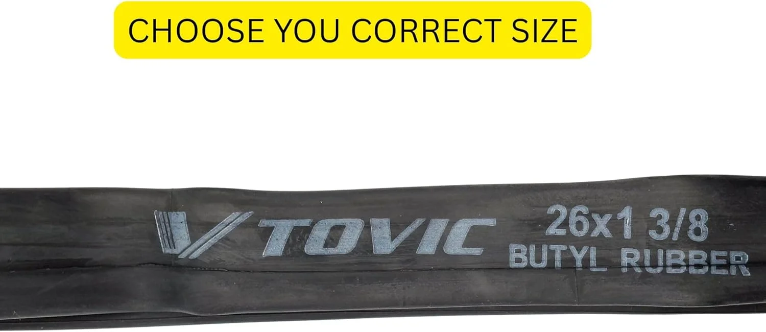 تیوب دوچرخه 26x1 3/8 اینچ - والف DV 28 میلی‌متری، تیوب لاستیکی بوتیل سنگین برای دوچرخه‌های جاده‌ای، کوهستانی، ویلچیر و شهری - جایگزین بادوام و مقاوم در برابر پنچری