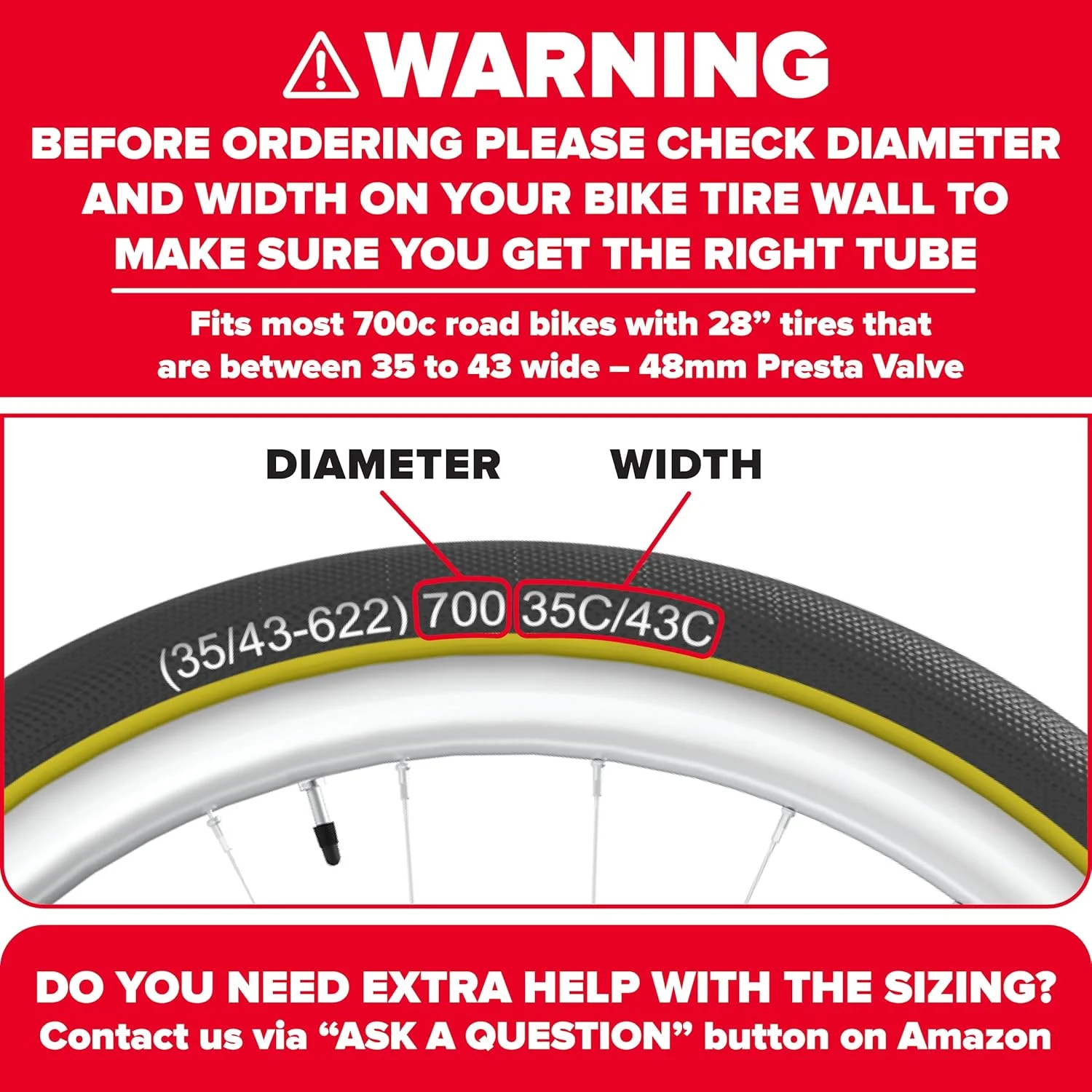 تیوب دوچرخه التراورس برای سایزهای 700x23-25c، 700x35-43c، و چرخ های 28 اینچی با والف پرستا 48 میلی متری - تیوب های لاستیک بوتیل برای دوچرخه های جاده و شن - شامل 2 عدد تیوب به همراه 2 اهرم تایر