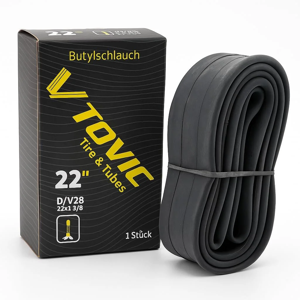 تیوب داخلی دوچرخه V-Tovic سایز ۲۲ اینچ، ۲۲x۱ ۳/۸ با والف DV۲۸ - تیوب لاستیکی بادوام برای دوچرخههای کوهستانی، شهری و ویلچر تیوب داخلی دوچرخه V-Tovic سایز ۲۲ اینچ، ۲۲x۱ ۳/۸ با والف DV۲۸ - تیوب لاستیکی بادوام برای دوچرخههای کوهستانی، شهری و ویلچر