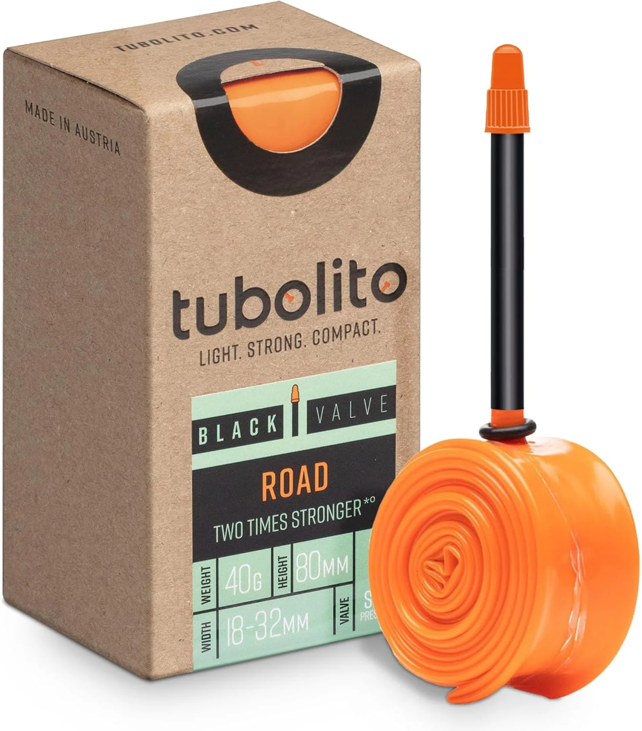 تیوب توبولیتو Road 700C x 18-32mm | سبک، قوی و جمع و جور | سازگار با ترمز دیسکی و طوقه | محافظت دو برابر در برابر پنچری