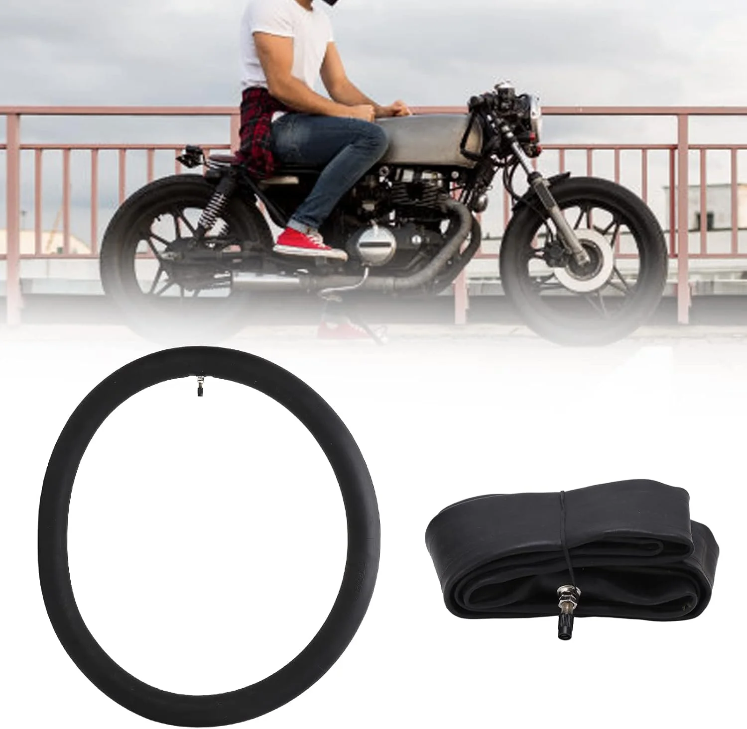 تیوب داخلی لاستیکی سوراندی 2.75/3.00-21 با عمر طولانی برای لاستیک موتورسیکلت، مناسب برای علاقه مندان به موتورسیکلت های آفرود، تیوب داخلی جایگزین با والف مستقیم