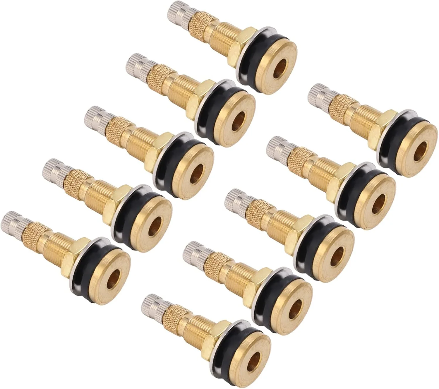 ساقه والف تیوبلس لاستیک برنجی Sorandy TR618A با طول 1 7/8 اینچ برای تراکتور، 10 عدد، مقاوم در برابر زنگ زدگی و سایش