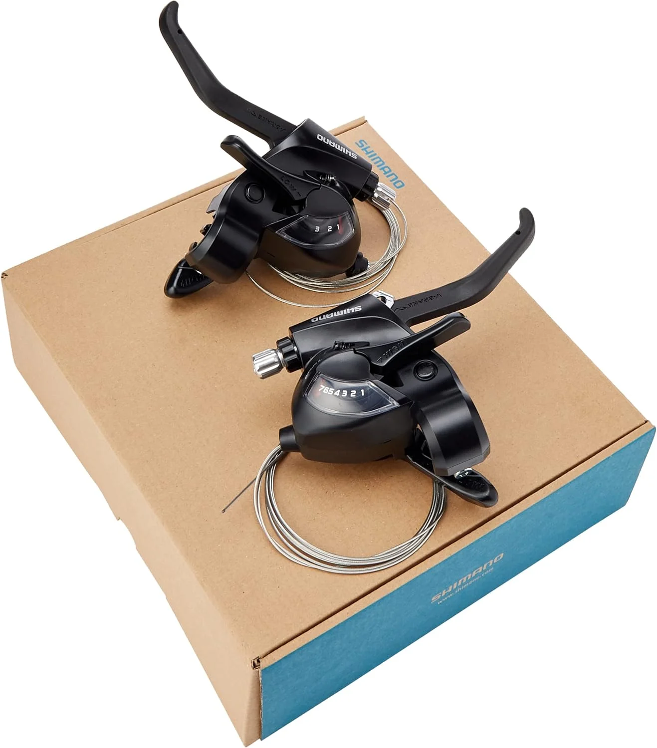 ست دنده و ترمز Shimano ST-EF41 EZ fire Plus STI برای ترمزهای V-Brake، 3x7 سرعته