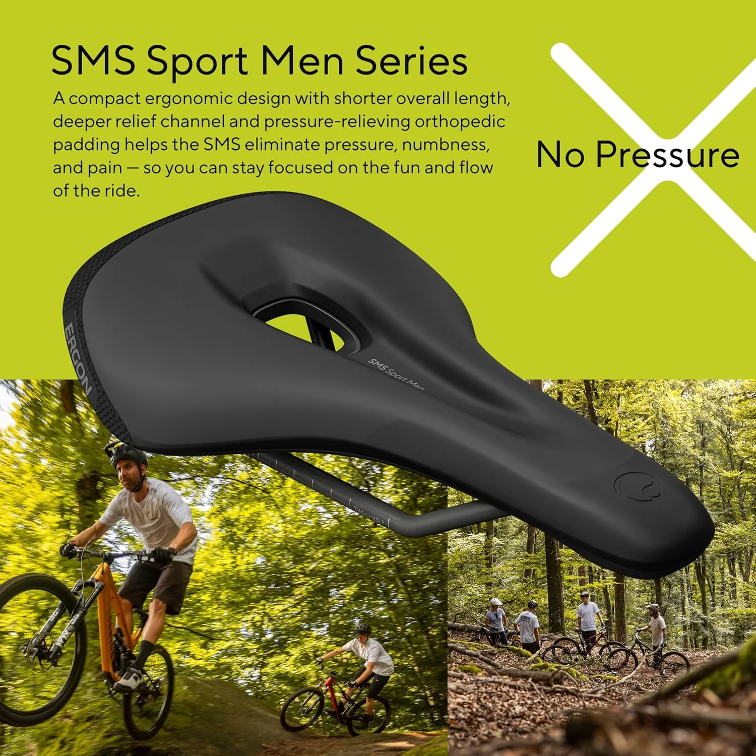 زین دوچرخه ارگون مدل SMS Sport Men، مناسب دوچرخه های کوهستانی و برقی، رنگ مشکی، سایز M/L (12-16 سانتی متر) زین دوچرخه ارگون مدل SMS Sport Men، مناسب دوچرخه های کوهستانی و برقی، رنگ مشکی، سایز M/L (12-16 سانتی متر)