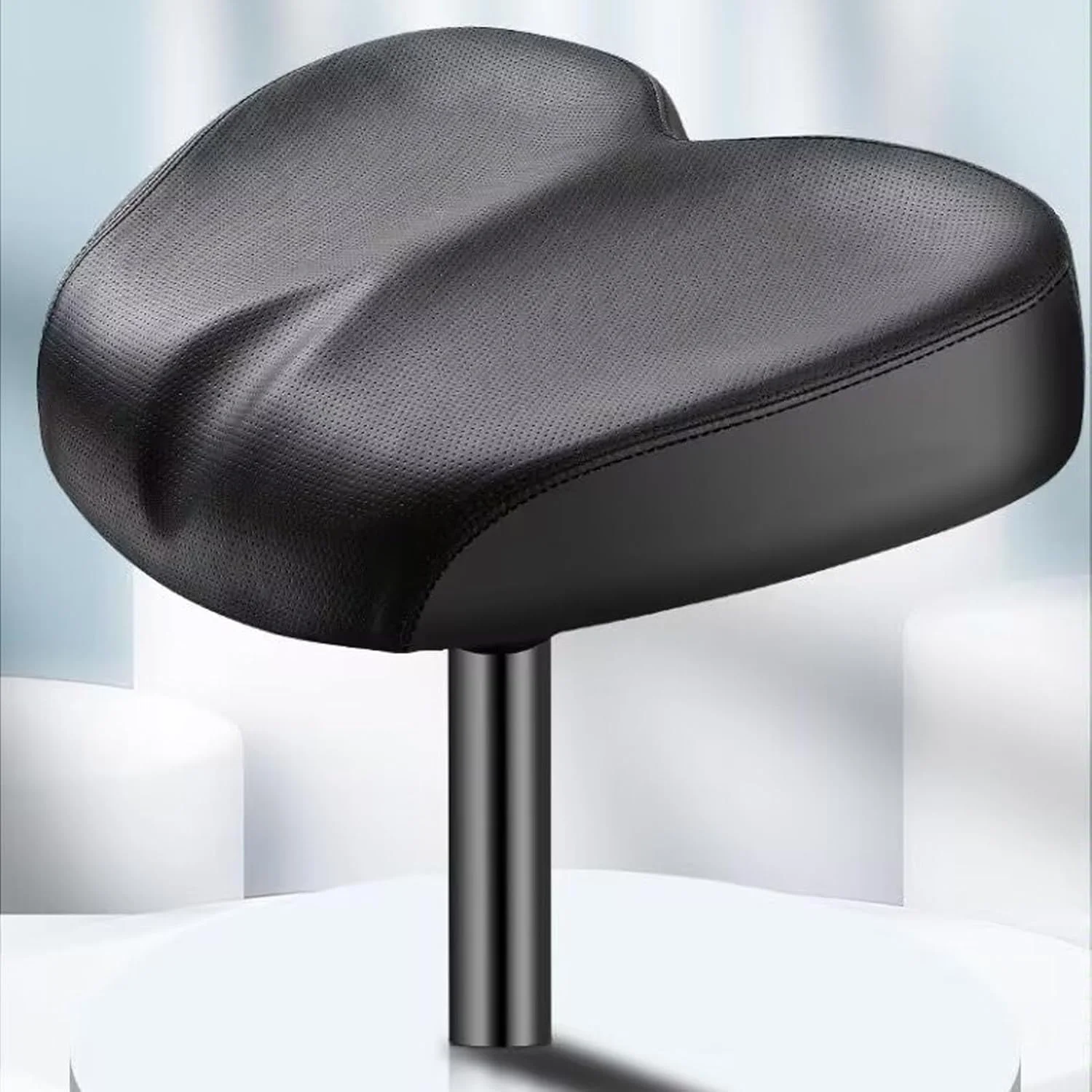 زین دوچرخه بدون دماغه Sorandy، زین پهن چرمی PU با فوم اسفنجی الاستیک بالا برای سواری راحت آقایان و بانوان