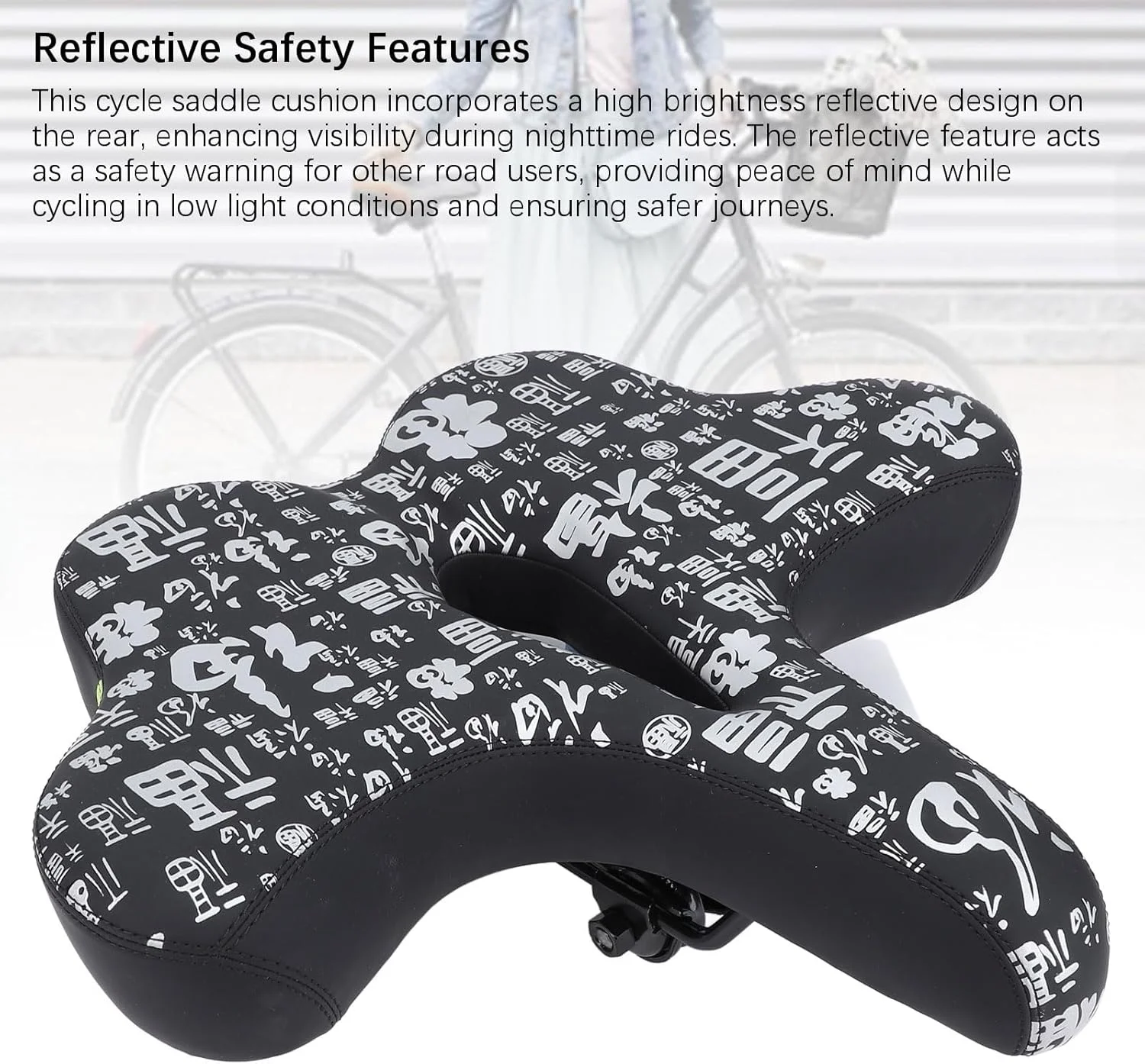 بالشتک دوچرخه سوراندی، دوچرخه پهن با راحتی فوق العاده برای زنان و مردان، بالشتک تمرینی جذب کننده ضربه، مناسب برای دوچرخه ثابت، برای دوچرخه سواری در داخل و خارج از منزل