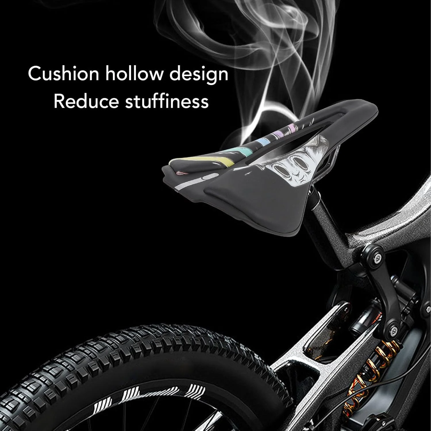 زین دوچرخه تنفسی توخالی EVA، نرم و راحت با سیستم جذب شوک فنری فولادی، مناسب برای دوچرخه های کوهستانی، جاده ای و تناسب اندام