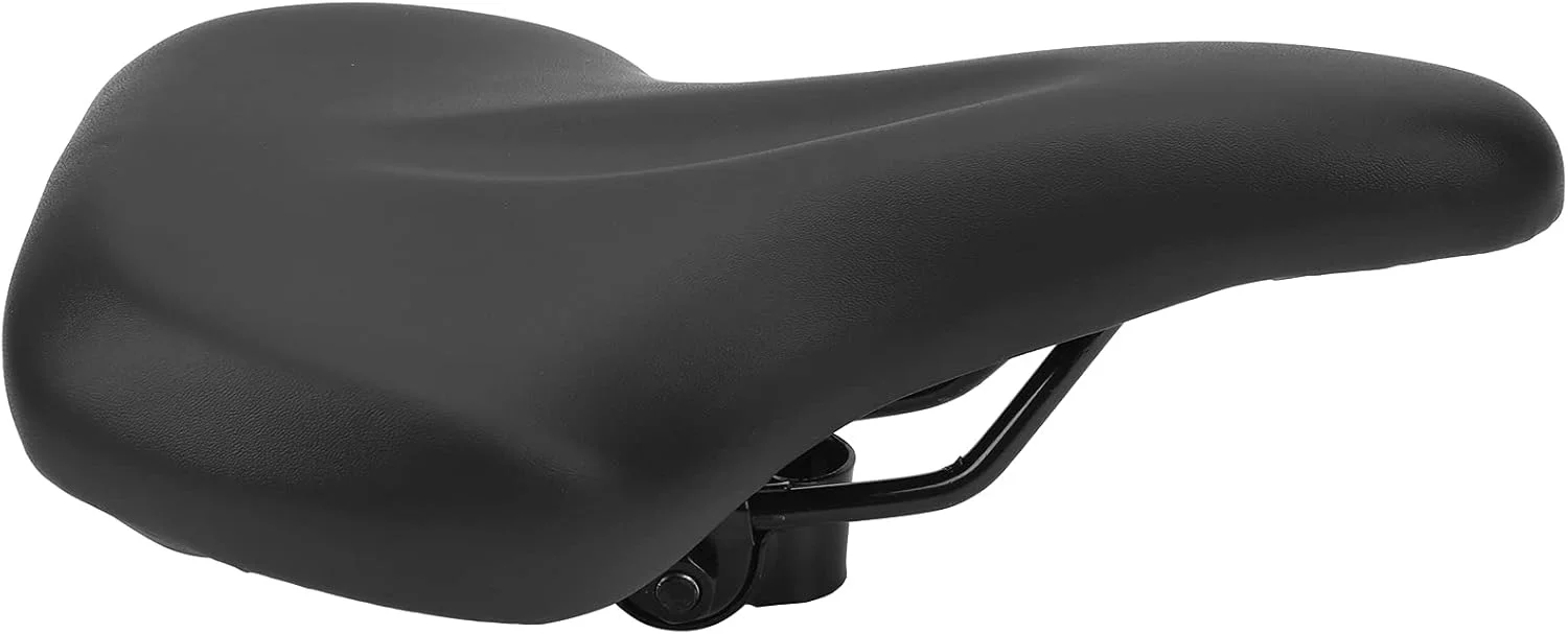 زین دوچرخه Keenso، طراحی ارگونومیک برای دوچرخه کوهستان، چرم PU جاذب ضربه، فرورفتگی میانی، سواری راحت برای لوله دوتایی و گیره ای