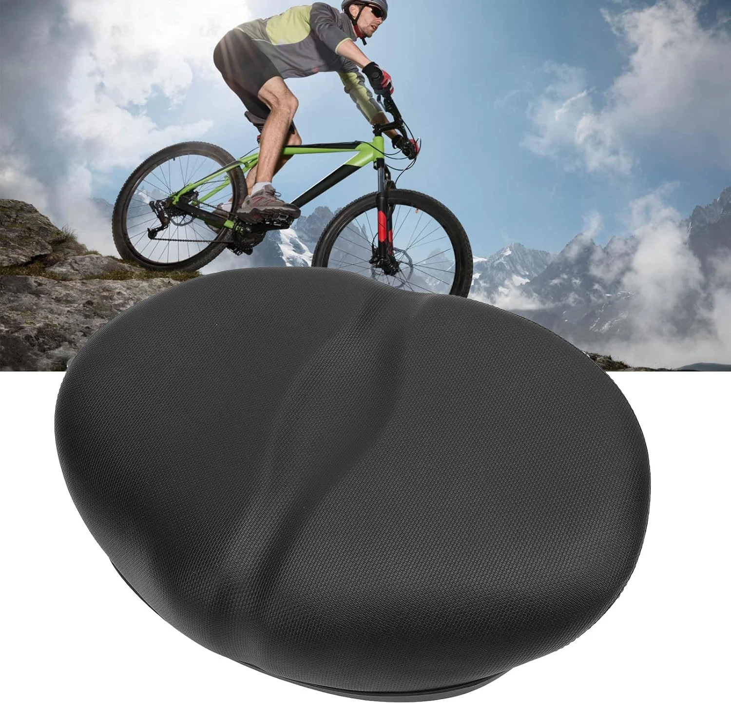 بالشتک زین دوچرخه چرمی PU جیاوو، ضد لغزش، ضد ضربه و مقاوم در برابر آب، مناسب برای آقایان و بانوان