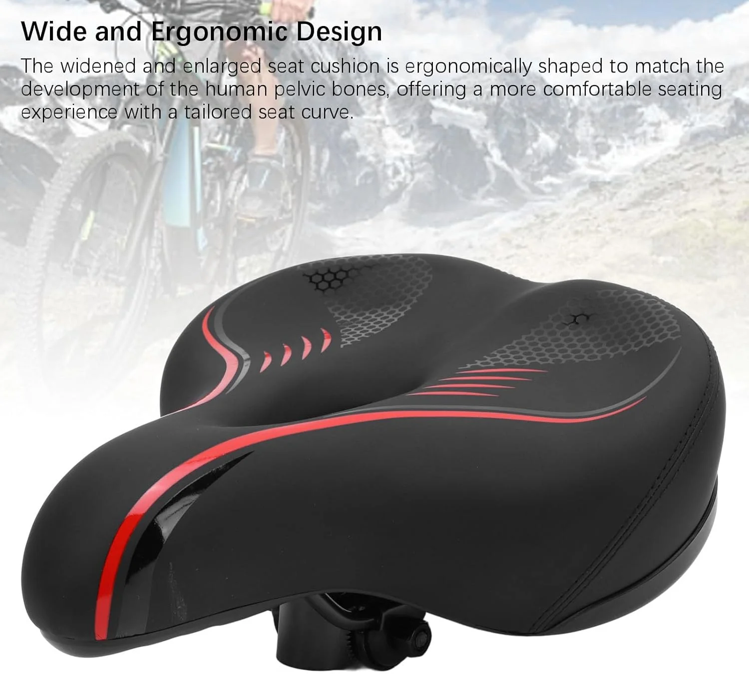 زین دوچرخه جیاوو با فوم حافظه‌دار و روکش چرمی PU، جذب‌کننده‌ی ضربه، مناسب دوچرخه‌های کوهستانی و جاده‌ای، ضدآب، مناسب بانوان و آقایان