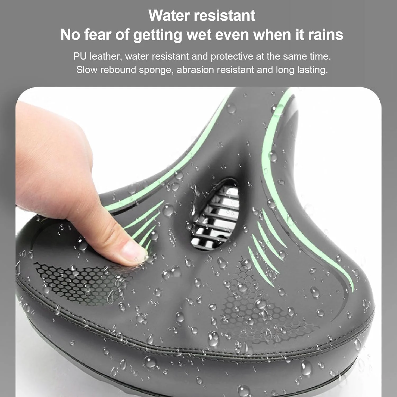 زین دوچرخه جیاوو با فوم حافظهدار راحت و روکش چرمی PU ضد آب، جذب کننده ضربه مناسب دوچرخه کوهستان و جاده برای زنان و مردان زین دوچرخه جیاوو با فوم حافظهدار راحت و روکش چرمی PU ضد آب، جذب کننده ضربه مناسب دوچرخه کوهستان و جاده برای زنان و مردان