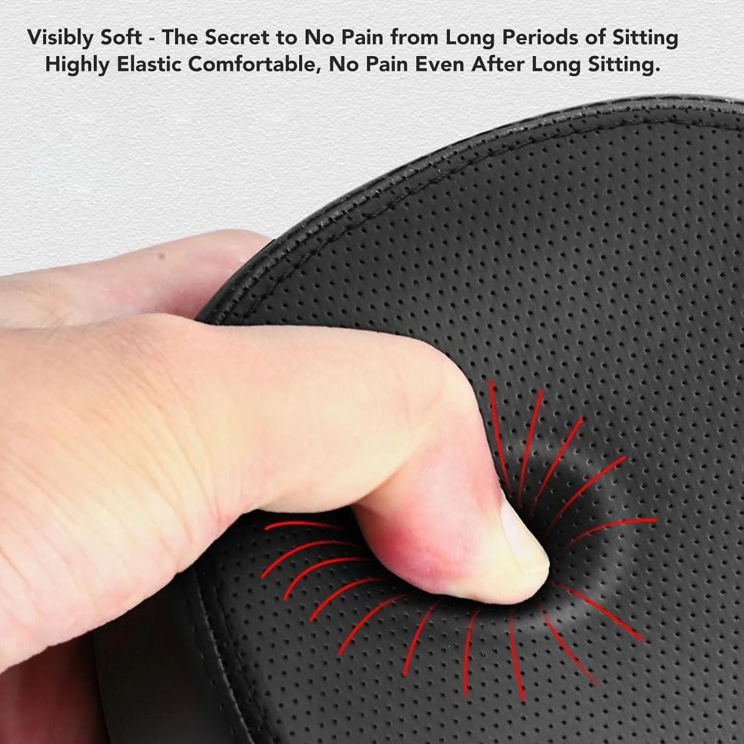 کوسن پهن و راحت Jiawu، زین چرمی PU ضد ضربه برای دوچرخه های تاشو، مشکی