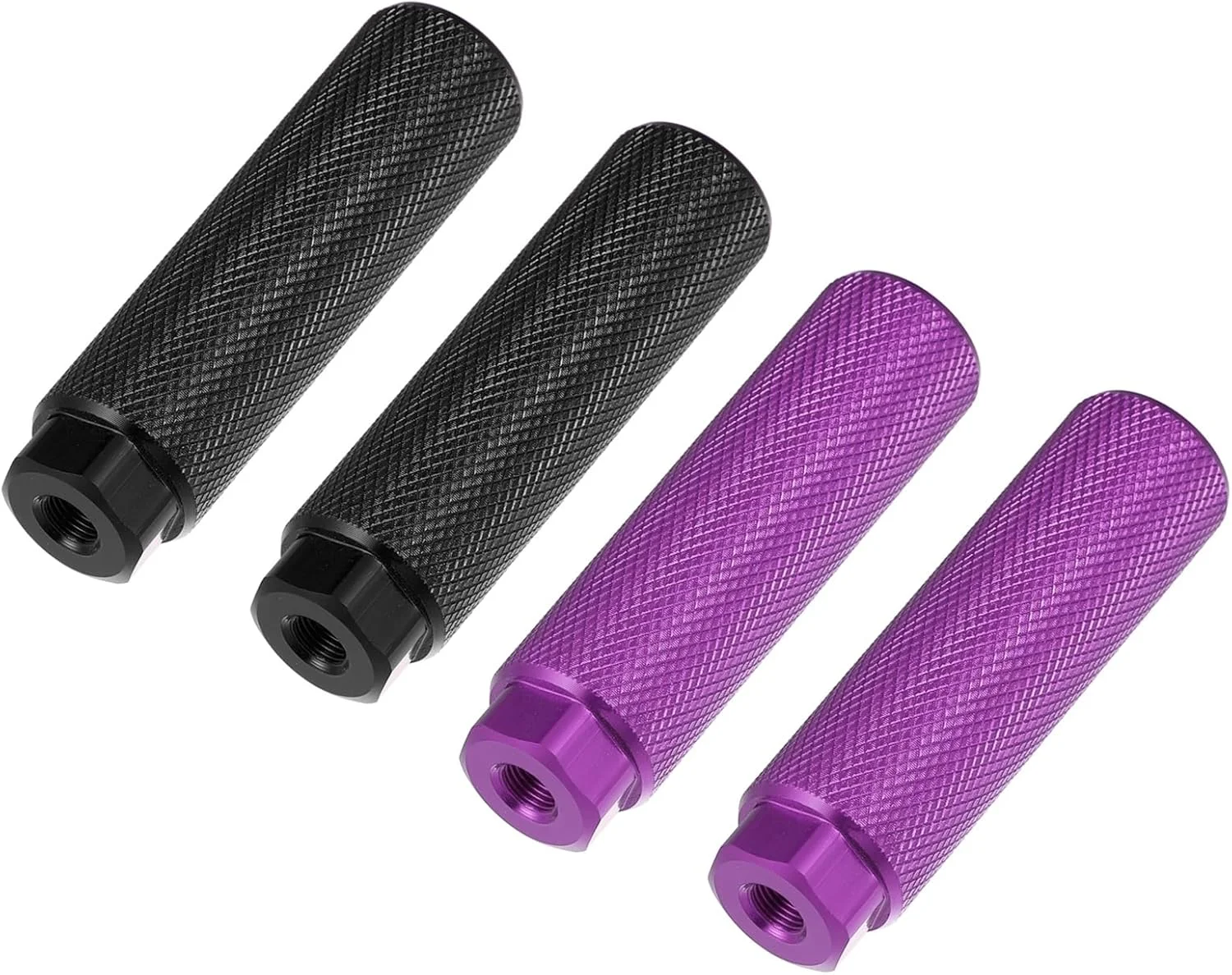 ۲ جفت پدال زیرپایی آلیاژ آلومینیوم یونیورسال ۱۰۰x۲۸ میلی‌متری مناسب برای دوچرخه‌های BMX و MTB با محور ۳/۸ اینچ - مشکی و بنفش