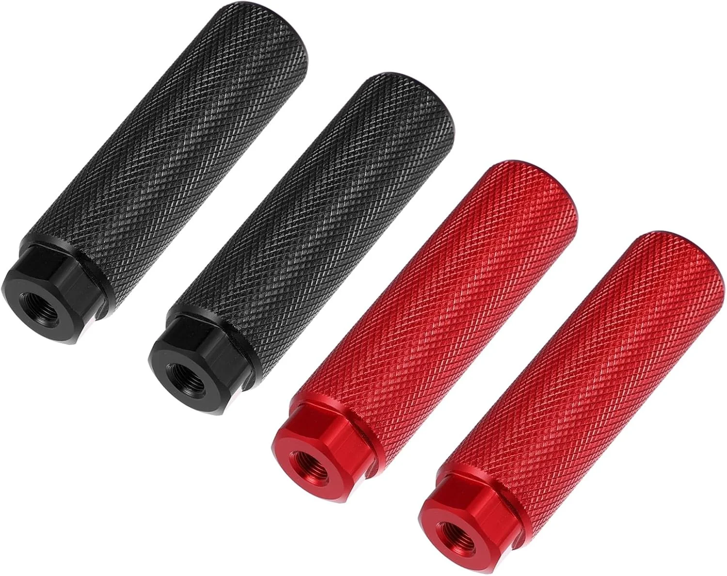 ۲ جفت زیرپایی رکاب عقب محور آلیاژ آلومینیوم جهانی ۱۰۰x۲۸ میلی‌متری مناسب برای دوچرخه BMX MTB با محور ۳/۸ اینچ، مشکی قرمز قطعات جایگزین خودرو