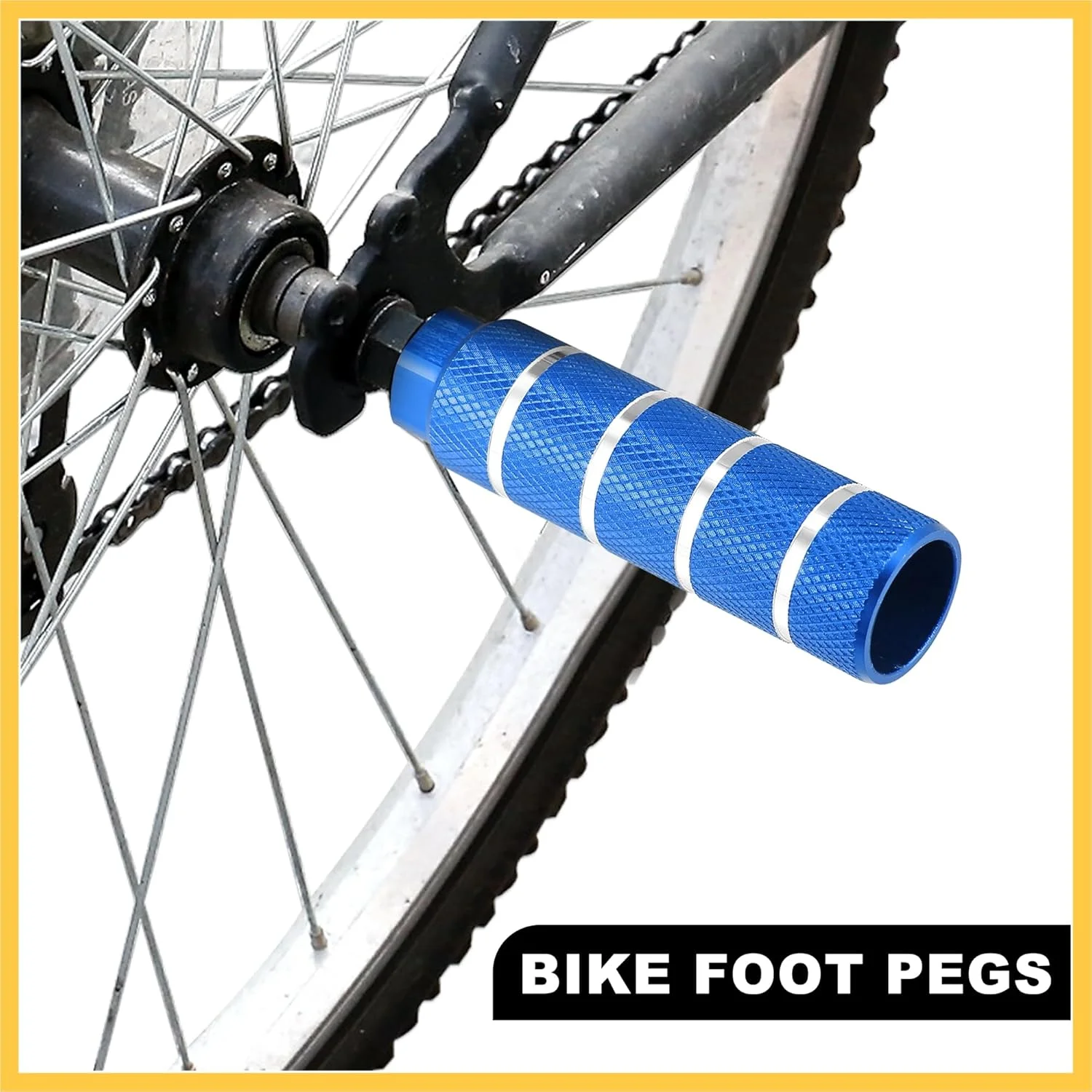 ۴ عدد پدال جای پا عقب دوچرخه BMX MTB آبی رنگ مناسب برای محورهای ۳/۸ اینچی، ساخته شده از مواد بادوام، قطعات جایگزین خودرو